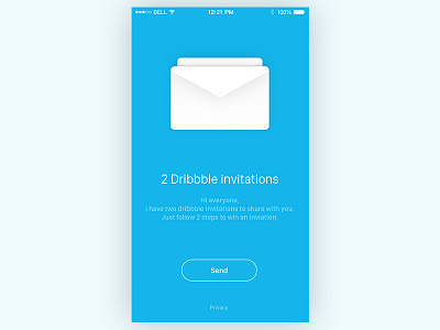 2 Dribbble invitations draft dribbble dribbbleinvitation invitation invite ios mail