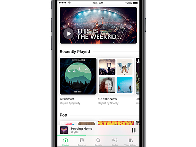 Spotify Home app home ios10 light mobile music spotify theme