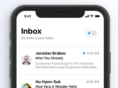 Inbox 💌 concept design email app inbox ios 11 iphone x minimal app