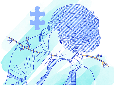 Azul 01 autism blue draw illustration photoshop