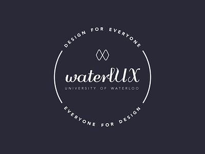 WaterlUX brand circle club design double diamond iconography logo student type ux waterloo waterlux