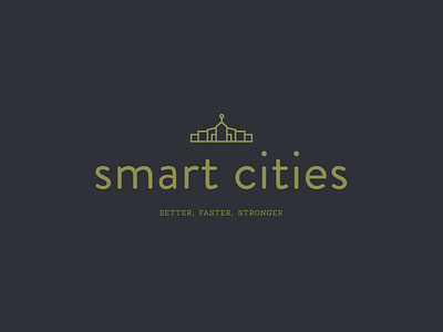 smart cities better cities faster illustration logo smart stronger type