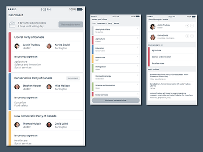 Votepad canada decision making election elxn42 federal ios iphone mobile social ui ux voting