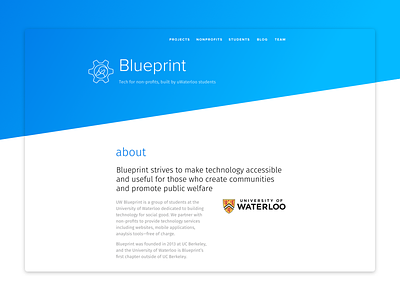 Blueprint webpage blue blueprint diagonal gear gradient marketing university website