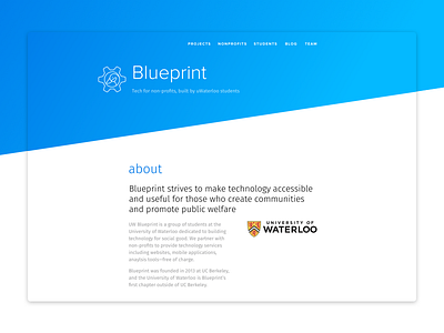 Blueprint webpage