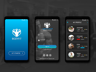 BODYFIT app design logo ui ux