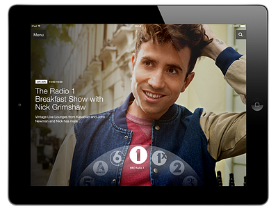 BBC iPlayer Radio app - homescreen app bbc iplayer radio radio tablet