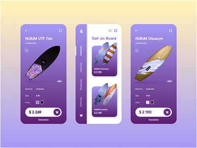 Get on Board app design ios minimal mobile mobile app simple store surf surfing ui ux