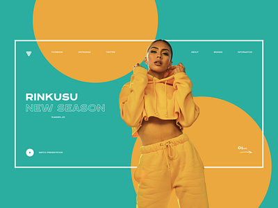 Rinkusu branding design fashion landing logo minimal ui ux web web design website design yellow