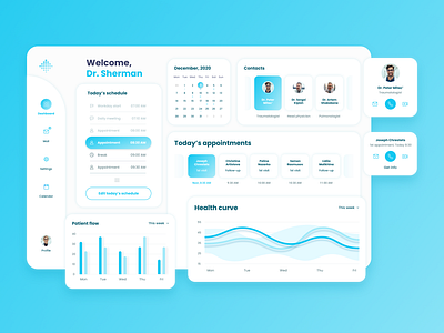 Avicenna App Dashboard app blue clinic dashboard design doctor health healthcare minimal ui ux web web design