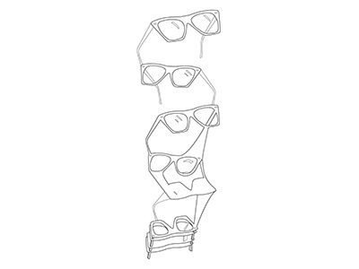 Spectacle concept art dimensional generation loss glasses illustration linework toronto artist