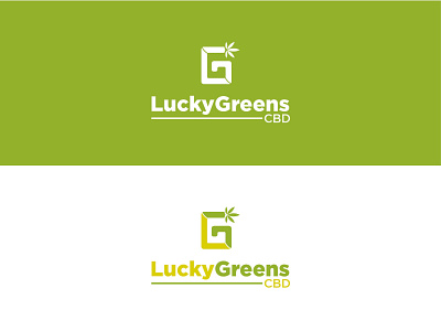 Lucky Greens CBD Logo cbd oil clean design flat green green logo greenery hemp logo hemp oil icon illustration illustrator logo minimal nature logo typography vector yellow
