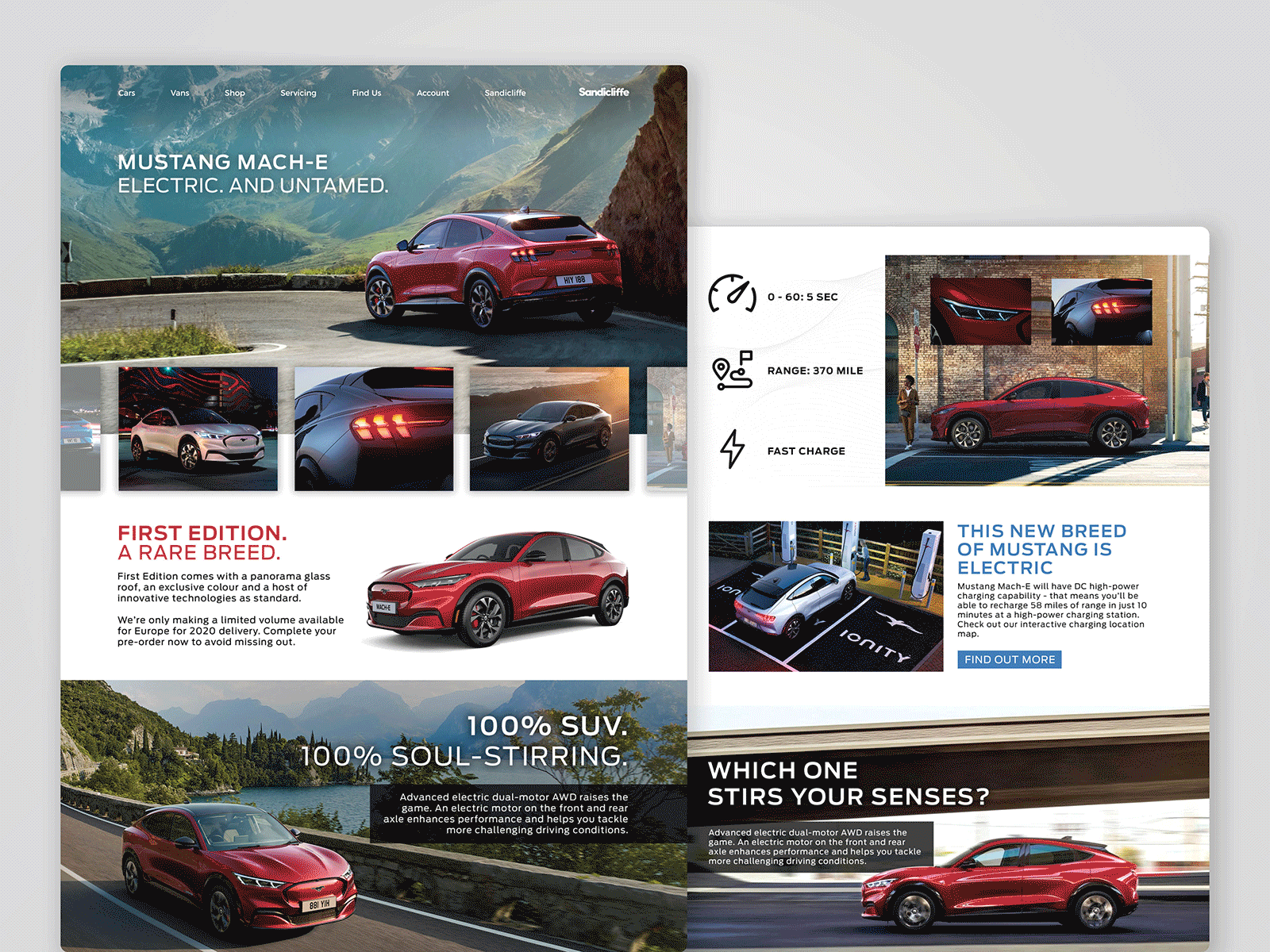 Web UI Mustang Mach-E auto automotive car cars design ford ford mustang icon image editing muscle mustang sport ui ux web website website concept website design