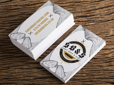 SB&S Barbers Business Cards barbershop branding busines card hair logo