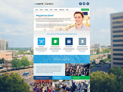 Cvent Careers Page Redesign careers cvent jobs microsite photo background web web design