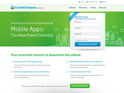 CrowdCompass Landing Page crowdcompass download ebook form landing landing page marketing page