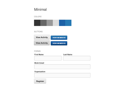 UI Style Concept "Minimal" blue buttons concept form minimal style style guide ui