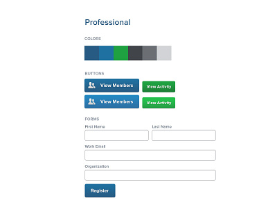 UI Style Concept "Professional" blue buttons concept form professional proxima nova style style guide ui