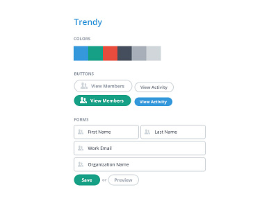 UI Style Concept "Trendy" buttons concept flat form style style guide trendy ui