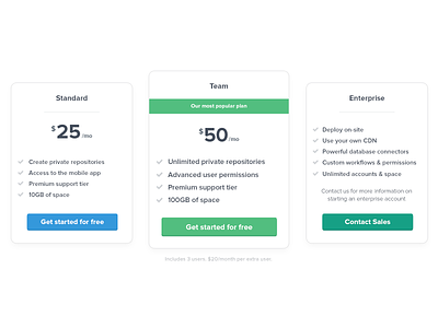 Pricing Sheet button flat marketing pricing style ui
