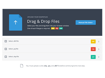 Drag & Drop Upload Box drag and drop file select flat geospatial icons ui upload