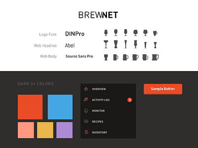 Brewnet Style Guide brewnet button style colors dark ui style guide