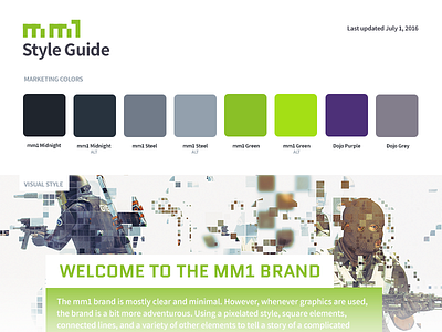 mm1 style guide branding esports gaming green mm1 style guide