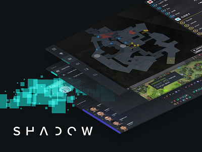 SHADOW.GG dark ui esports gaming shadow teal