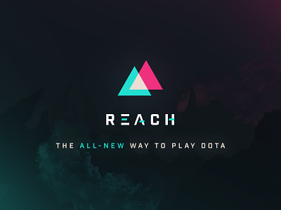 Reach Announcement Graphic announcement cinematic dota dota 2 esports gaming graphic logo marketing matchmaking pink reach teal triangles vaporwave