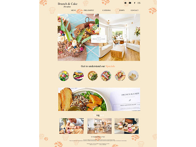 Brunch & Cake Website redesign photoshop