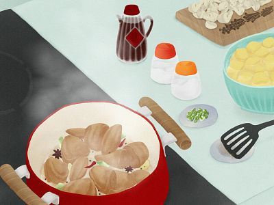 Perfect Life <2> Chicken Stew cooking digitalart digitalpainting home illustration life photoshop wacom intuos