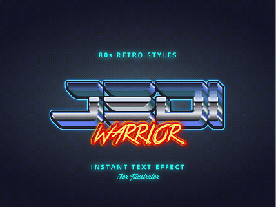 80s Retro Text Effect 80s retro futuristic graphic style illustrator neon retro style typography vector