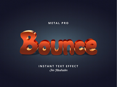 Metal Text Effect for Illustrator bronze illustrator layer style metal metallic style text effect typography vector