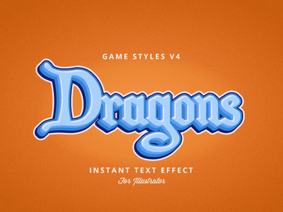 Game Logo Text Effect comic dragon game game art game title illustrator logo title type typography vector