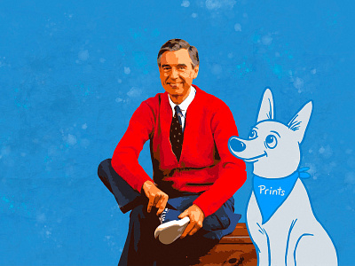 Prints with Mr. Rogers digital illustration illustration presentation