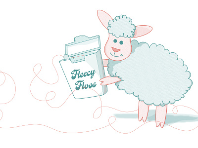 Fleecy Floss cute digital illustration illustration playing wordplay