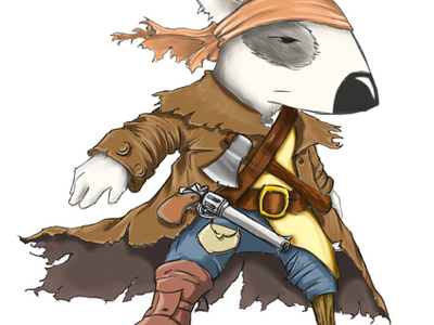 Pirate dog illustration character digital painting illustration photoshop