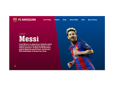 Messi Landing Page design landing page uidesign