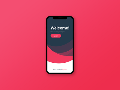 iPhone X Welcome Screen login mobile ui welcome screen