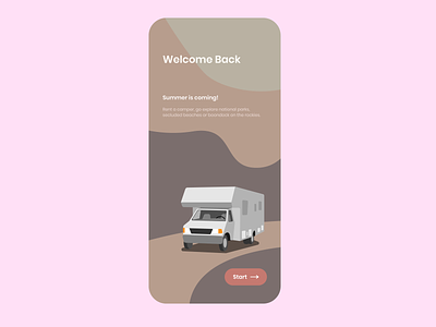 Rent A Camper app app design flat illustration minimal ui design ui ux uidesign uiux user interface