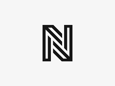 N ambigram letter lettering line logo logo design logotype mark monogram n symbol