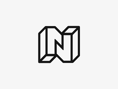 N11 architectural eleven line logo minimalism monogram n number one perspective simple symbol