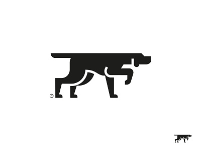 Pointer bird dog dog geometry hunting logo mark pointer pointing sniffing symbol vector