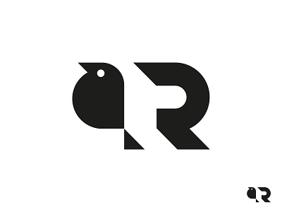 Robin bird geometry letter logo design logotype mark minimal minimalism robin