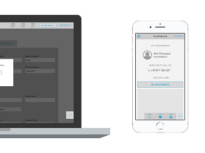 Responsive Flipolis - Web App - Pt 3 of 3 financial investment mobile responsive web app wireframe