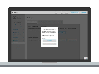 Responsive Flipolis - Web App - Pt 2 of 3 financial app investment mobile responsive web app wireframe