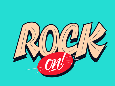 Rock on design illustration lettering lettering art lettering artist letters typography vector