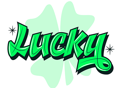 Lucky design illustration lettering lettering art lettering artist letters vector
