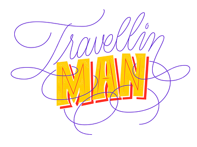 Travellin man design illustration lettering lettering art lettering artist letters vector