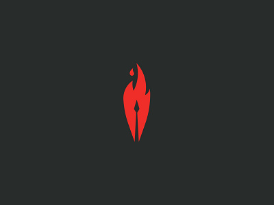 Burning spear branding fire identity logo negative space spear